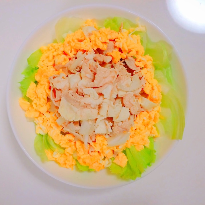 お肉たっぷり!豚肉と卵の冷しゃぶサラダ